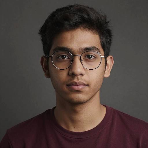 Portrait of Young Man with Glasses