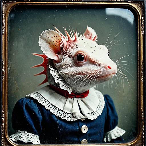 Victorian Style Portrait of Axolotl