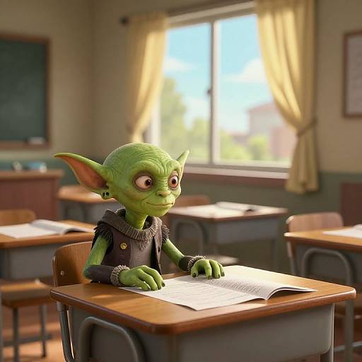 Goblin Classroom with Windy Window