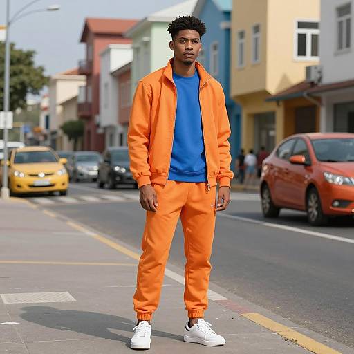 Confident Young Man in Vibrant City