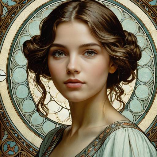 Elegant Young Woman with Artistic Halo Elegant Young Woman with Artistic Halo