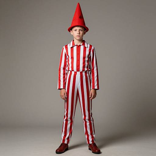 Circus Boy in Striped Costume