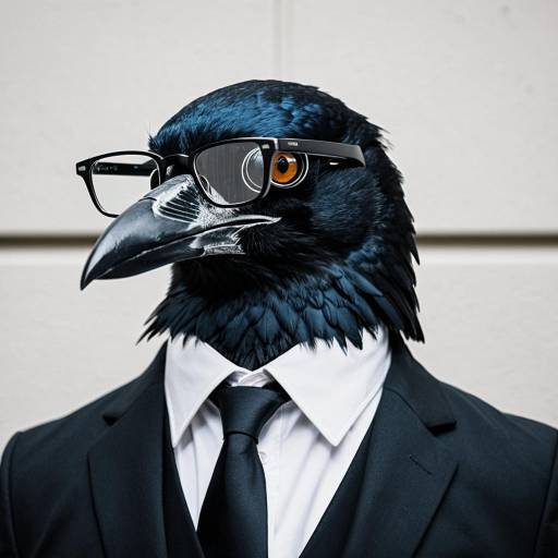 Stylish Anthropomorphic Crow Cosplay