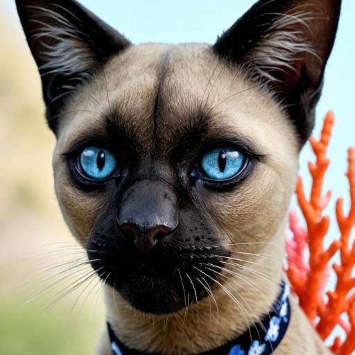 Elegant Siamese Cat Portrait Close-Up Elegant Siamese Cat Portrait Close-Up