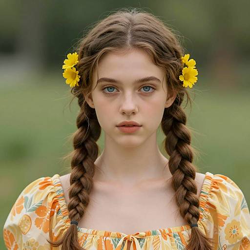 Young Woman in Vibrant Dress Portrait