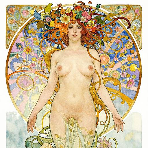 Surreal Art Nouveau Pop Art Woman