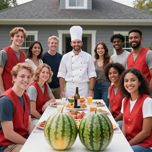 Diverse Group Enjoying Outdoor Feast