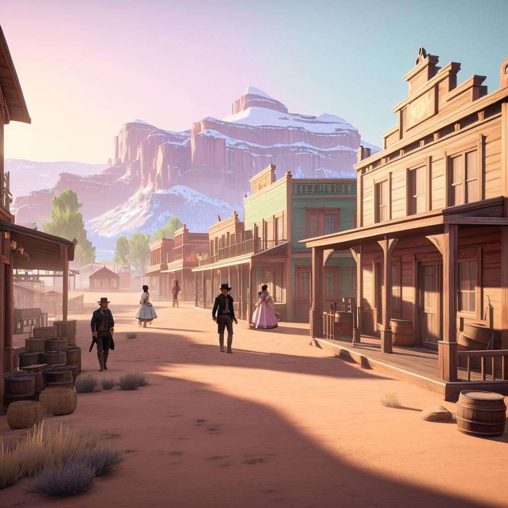 Romantic Gameplay in Old West Saloon