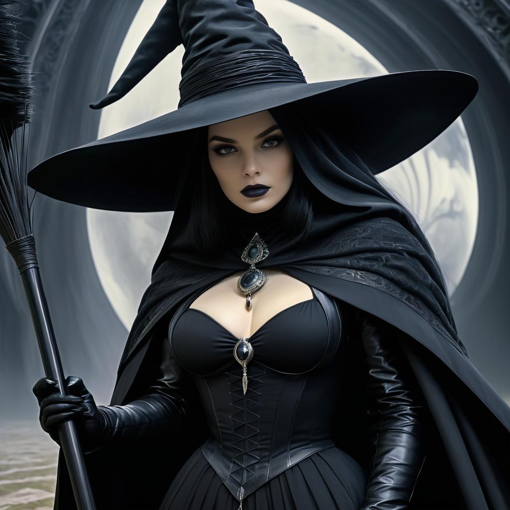 Gothic Witch in Dramatic Detail