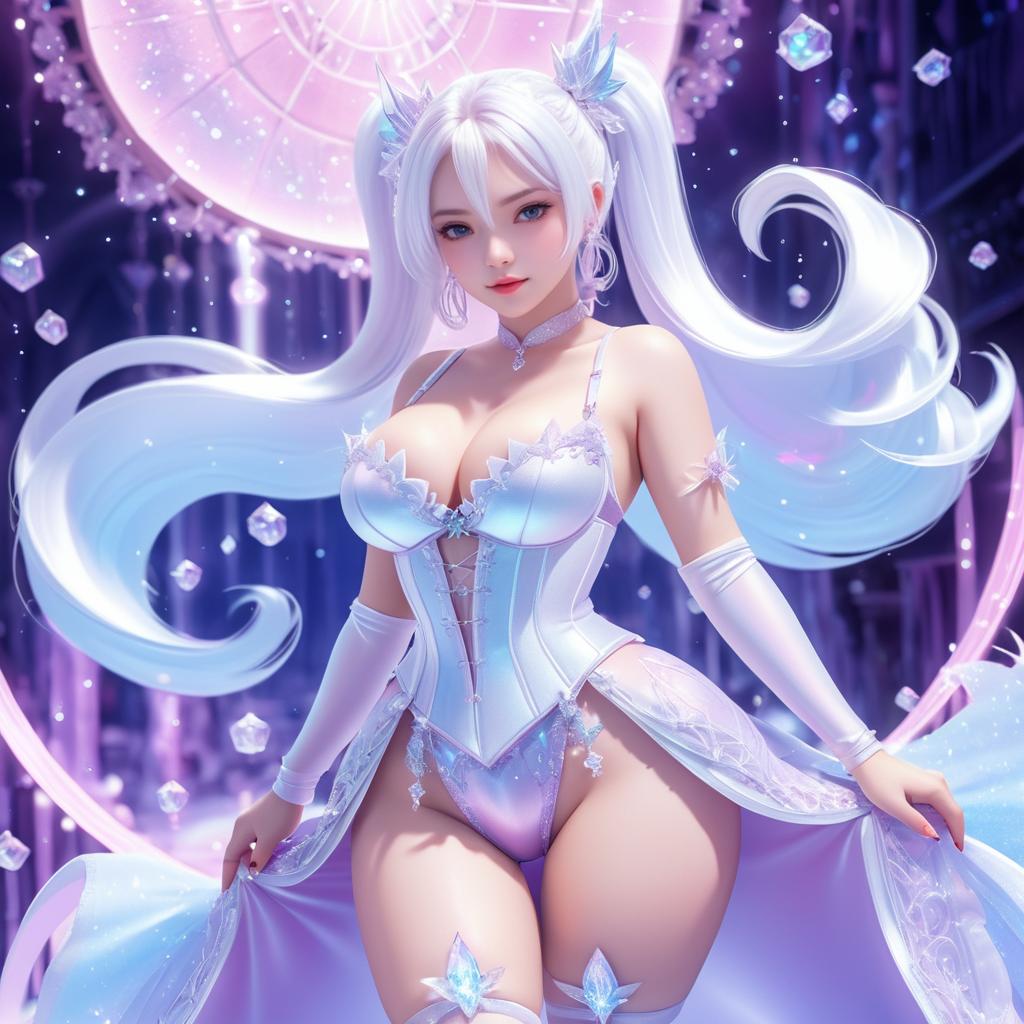 Enchanting Ice Magic Fantasy Illustration