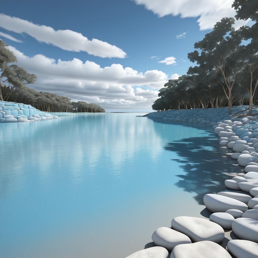 Serene Crystal Blue Lagoon Scene