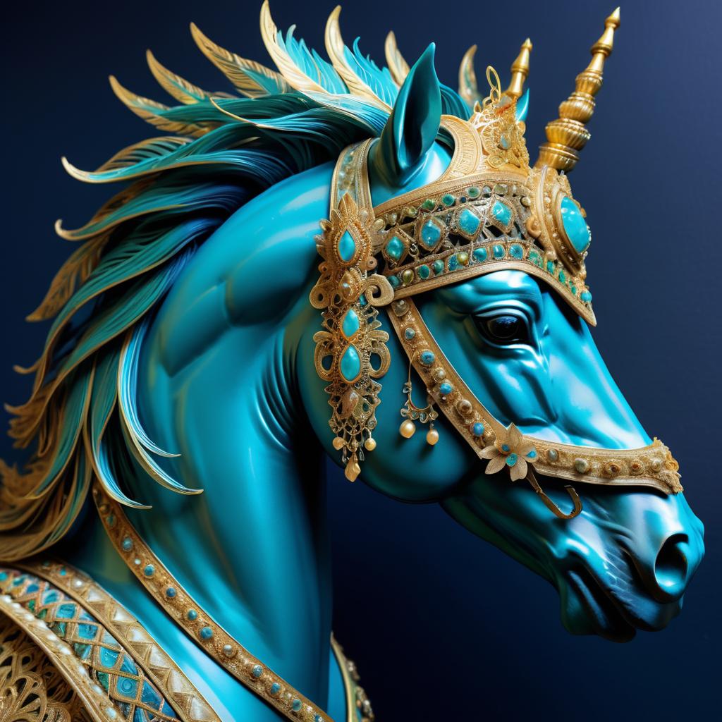 Regal Horse Portrait with Venetian Flair