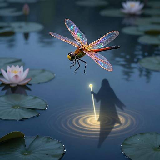 Iridescent Dragonfly Dreamscape Painting