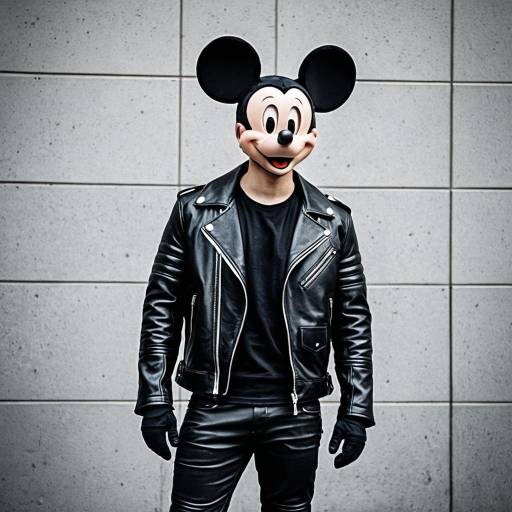 King Mickey Cosplay in Black Leather Outfit