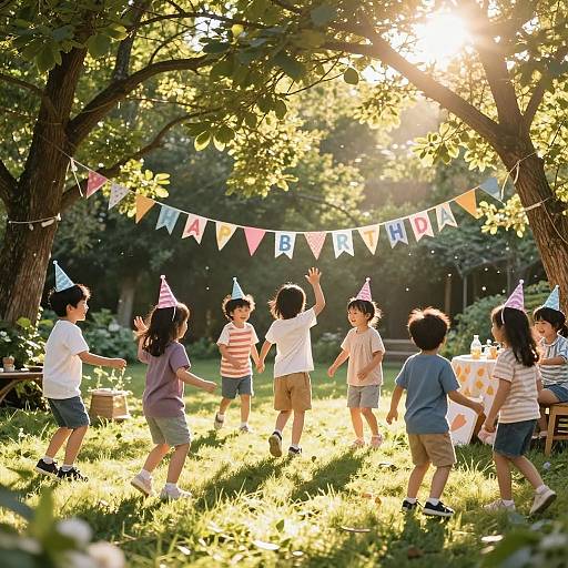 Sunny Garden Birthday Party Scene