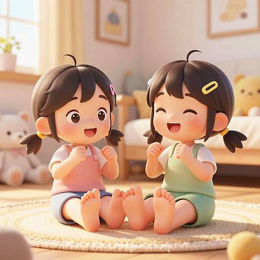 Playful Foot Tickling in Pastel Room