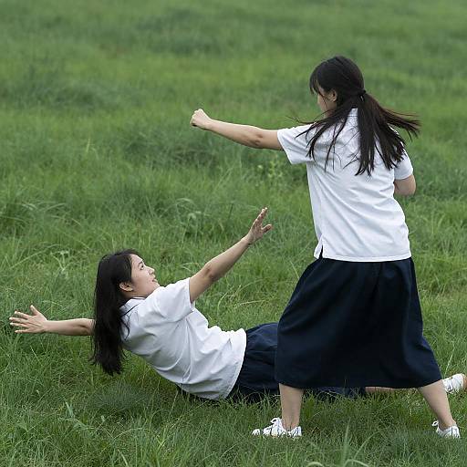 Dynamic Martial Arts Duel in Nature