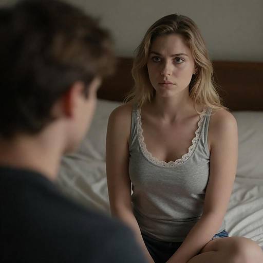 Intense Encounter in Dimly Lit Room