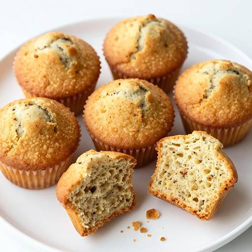 Golden-Brown Muffins on White Plate