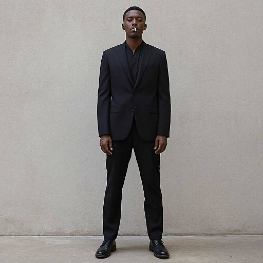 Realistic Black-Haired Male Portrait