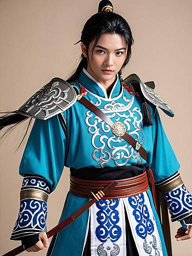 Man in Zhao Yun Cosplay Costume