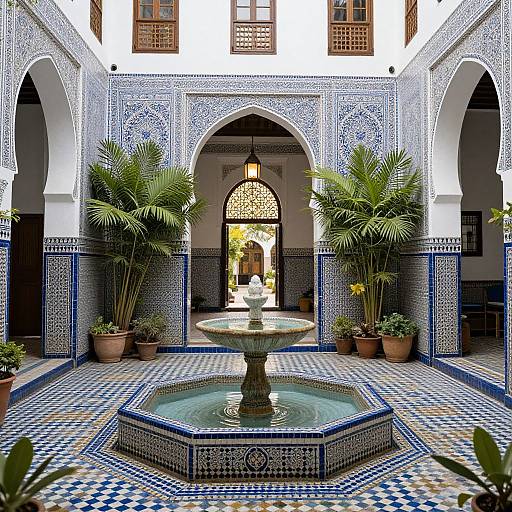 Lush Moroccan Riad Courtyard Oasis