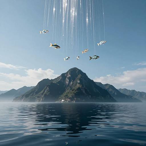 Surreal Upside-Down Floating Mountains