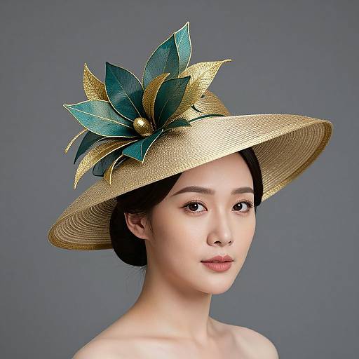 Elegant Green and Gold Fascinator