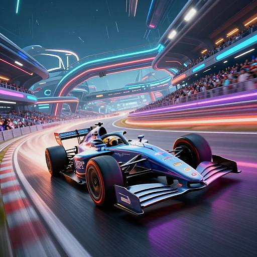 Futuristic High-Speed Race Car Scene