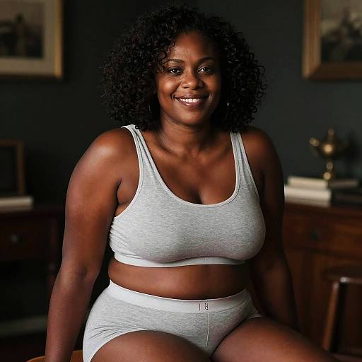 Elegant Portrait of a Mature Curvy Woman