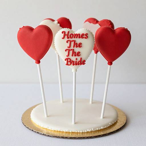 Red and White Wedding Cake Pop