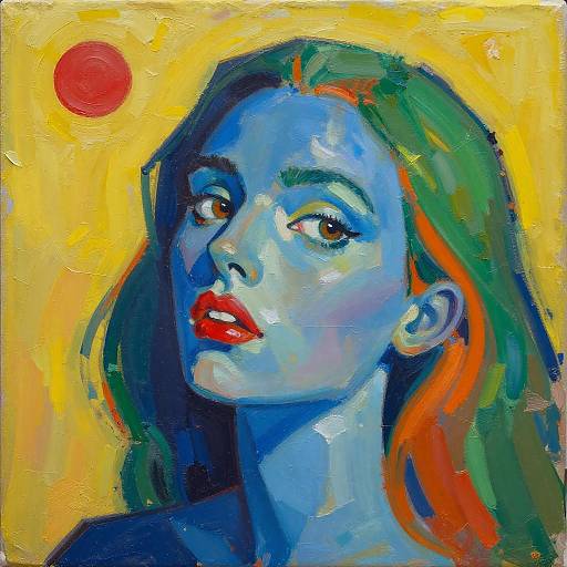 Vibrant Abstract Portrait with Bold Colors