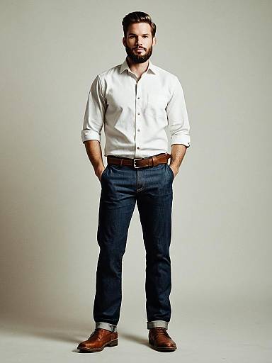 Realistic Man in Formal Denim Style