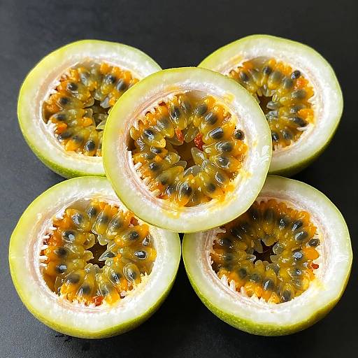 Close-Up Passion Fruit Halves