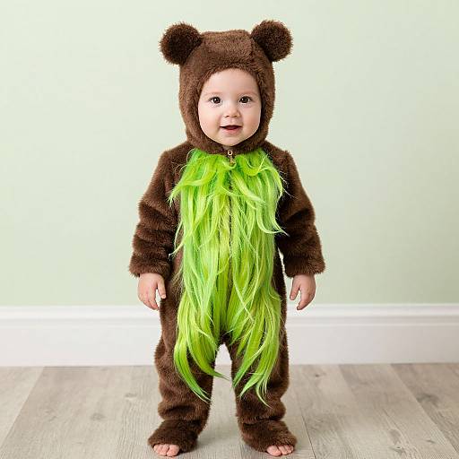 Toddler in Brown Bear Costume