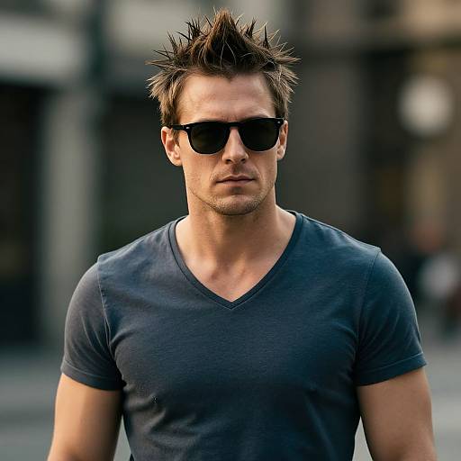 Confident European Man with Spiky Hair