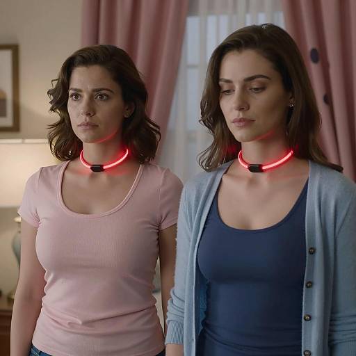 Intense Scene with Women in Collars