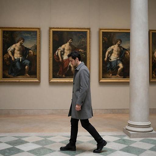Man in Gray Overcoat by Classical Paintings