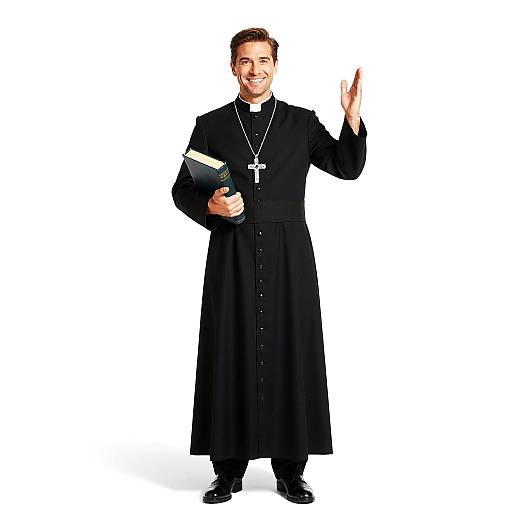 Smiling Clergyman Holding Book