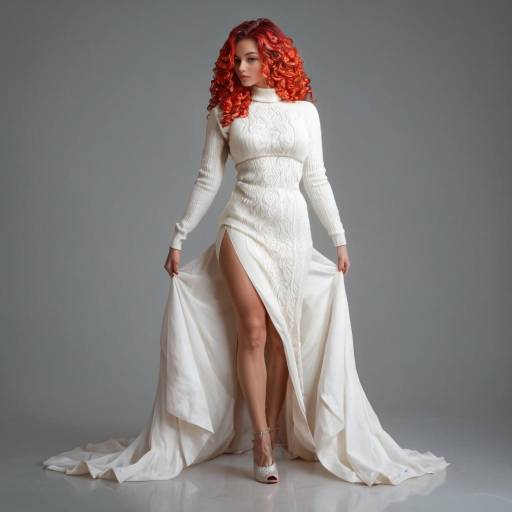 Elegant Woman with Fiery Red Curls Elegant Woman with Fiery Red Curls