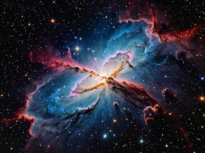 Vibrant Nebula Close-Up Wallpaper Design