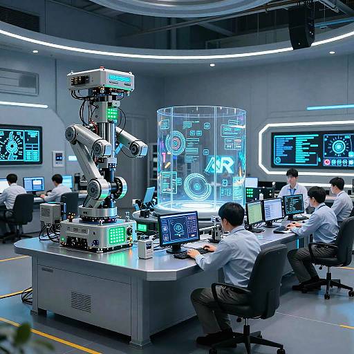 High-Tech Sci-Fi Robotics Command Center