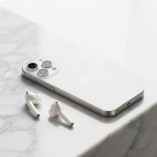 Minimalist Modern Smartphone with Earbuds
