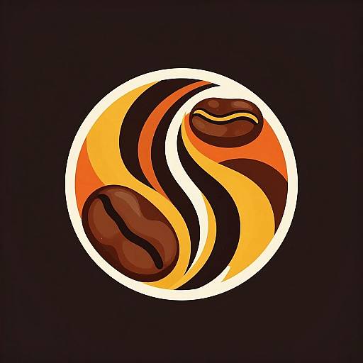 Vibrant Abstract Coffee Beans Logo
