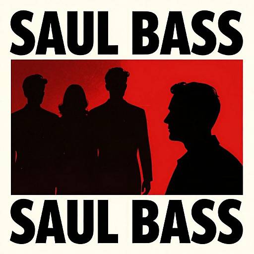 Digital poster with bold black silhouettes of four people against a red background, text 