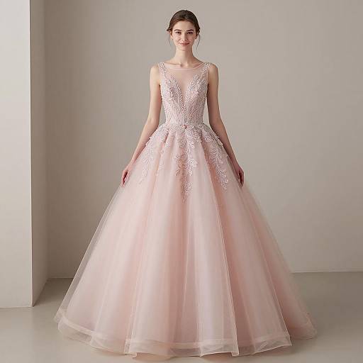 Elegant Pink Ball Gown Dress