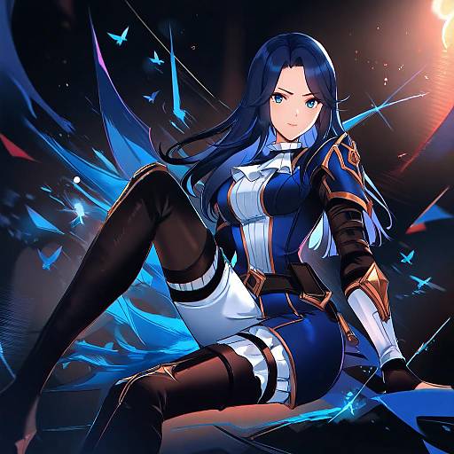 Illustration of Arcane caitlyn, league of legends in the style of Kirero