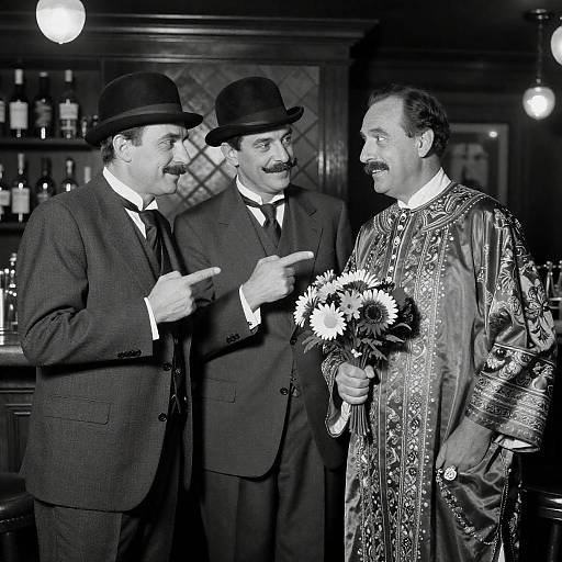 Bar Scene: Three Men in Style