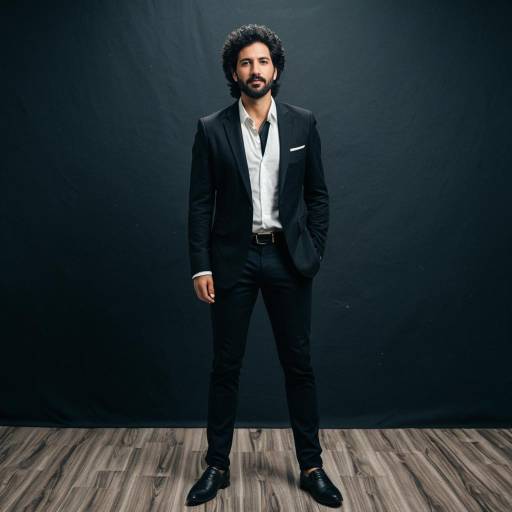 Man in Black Blazer and Casual Shirt Full Body Portrait