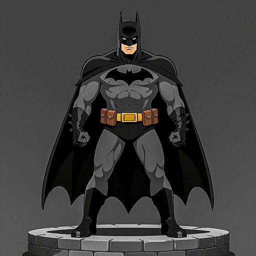Muscular Dark Gray Batman Illustration